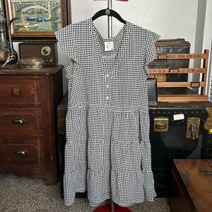 Sirens & Seashells Tiered Black and White Gingham Dress